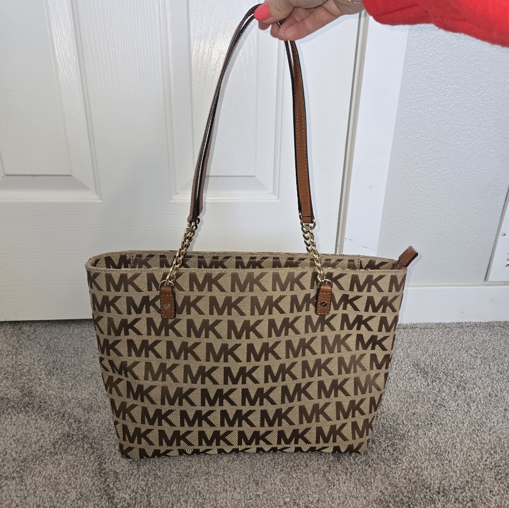 Michael Kors Monogram Tan Tote Bag